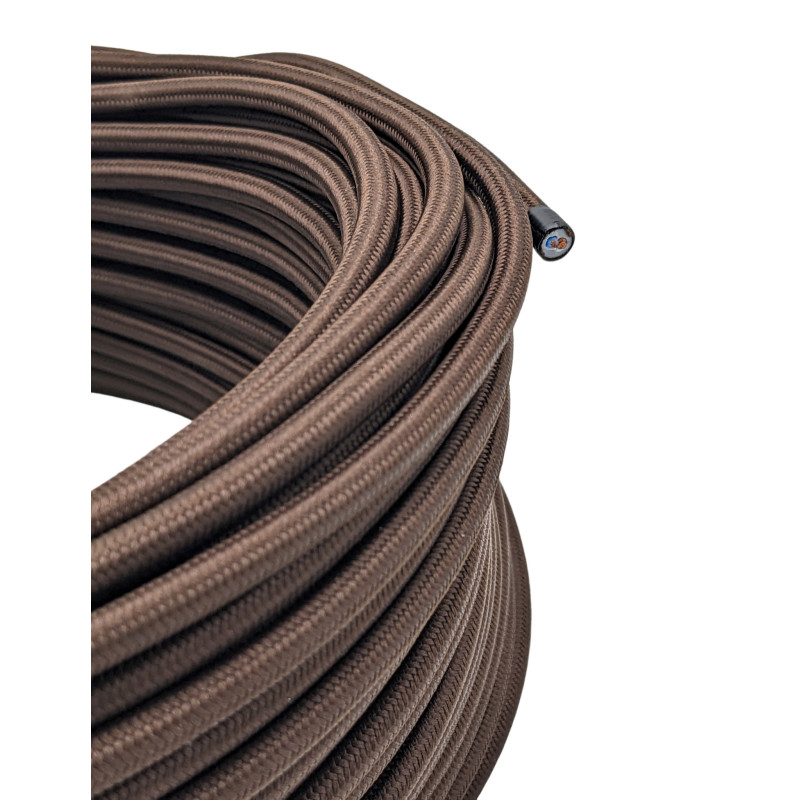 Textilkabel PVC-Schlauchleitung 2x0,50 braun Textilkabel PVC-Schlauchleitung 2x0,50 braun