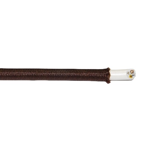 Textilkabel PVC-Schlauchltg. mit Stahlseil zur Zugentlastung 3G0,75 braun - Detailansicht Textilkabel PVC-Schlauchltg. mit Stahlseil zur Zugentlastung 3G0,75 braun - Detailansicht