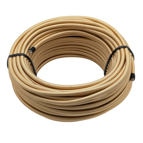 Textilkabel PVC-Schlauchltg. mit Stahlseil zur Zugentlastung 3G0,75 gold Textilkabel PVC-Schlauchltg. mit Stahlseil zur Zugentlastung 3G0,75 gold