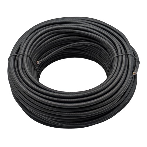 Textilkabel PVC-Schlauchltg. mit Stahlseil zur Zugentlastung 3G0,75 schwarz