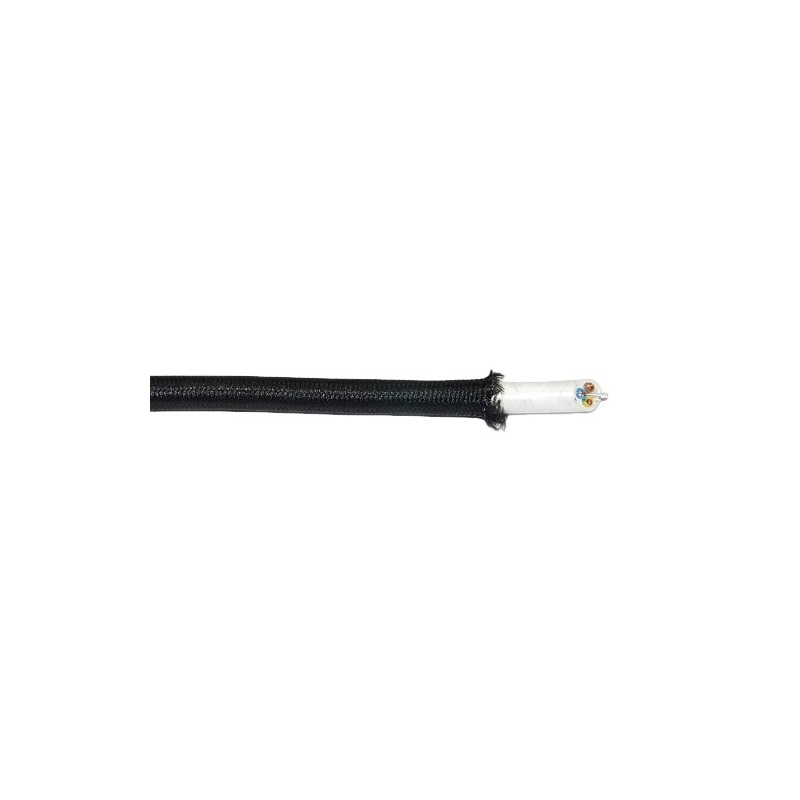 Textilkabel PVC-Schlauchltg. mit Stahlseil zur Zugentlastung 3G0,75 schwarz - Detail Textilkabel PVC-Schlauchltg. mit Stahlseil zur Zugentlastung 3G0,75 schwarz - Detail