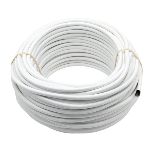 Textilkabel PVC-Schlauchltg. mit Stahlseil zur Zugentlastung 3G0,75 weiß