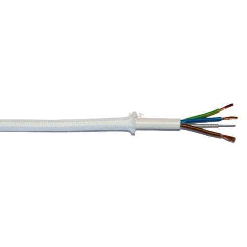 Textilkabel PVC-Schlauchltg. mit Stahlseil zur Zugentlastung 3G0,75 weiß -Detail Textilkabel PVC-Schlauchltg. mit Stahlseil zur Zugentlastung 3G0,75 weiß -Detail