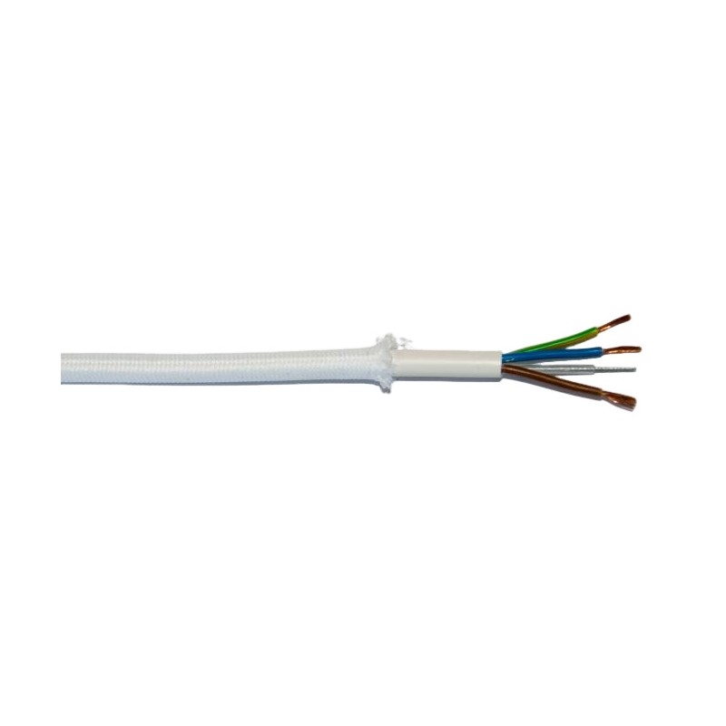 Textilkabel PVC-Schlauchltg. mit Stahlseil zur Zugentlastung 3G0,75 weiß -Detail Textilkabel PVC-Schlauchltg. mit Stahlseil zur Zugentlastung 3G0,75 weiß -Detail