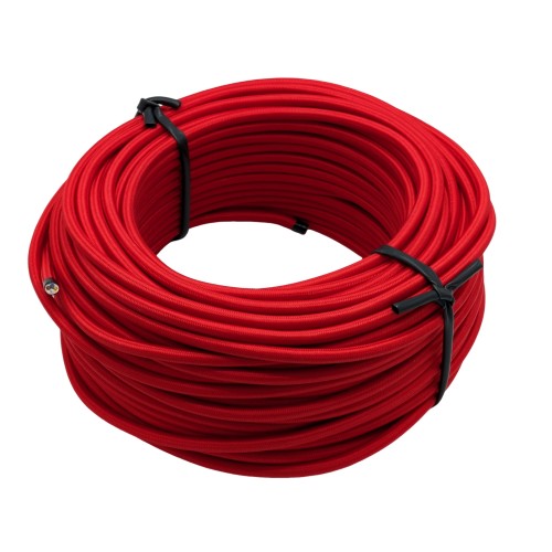 Textilkabel PVC-Schlauchltg. mit Stahlseil zur Zugentlastung 3G0,75 rot Textilkabel PVC-Schlauchltg. mit Stahlseil zur Zugentlastung 3G0,75 rot