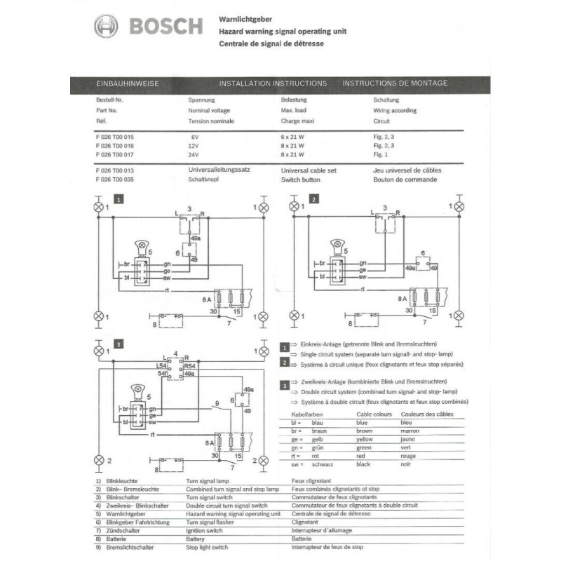Einbauanleitung Warnblinkgeber 6V