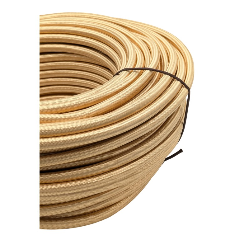 Textilkabel Anschlußleitung 3G1,5 gold Textilkabel Anschlußleitung 3G1,5 gold