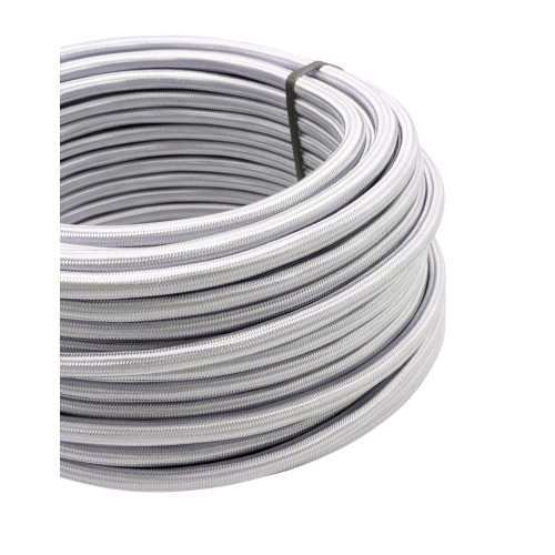 Textilkabel 3G1,5 Farbe silber
