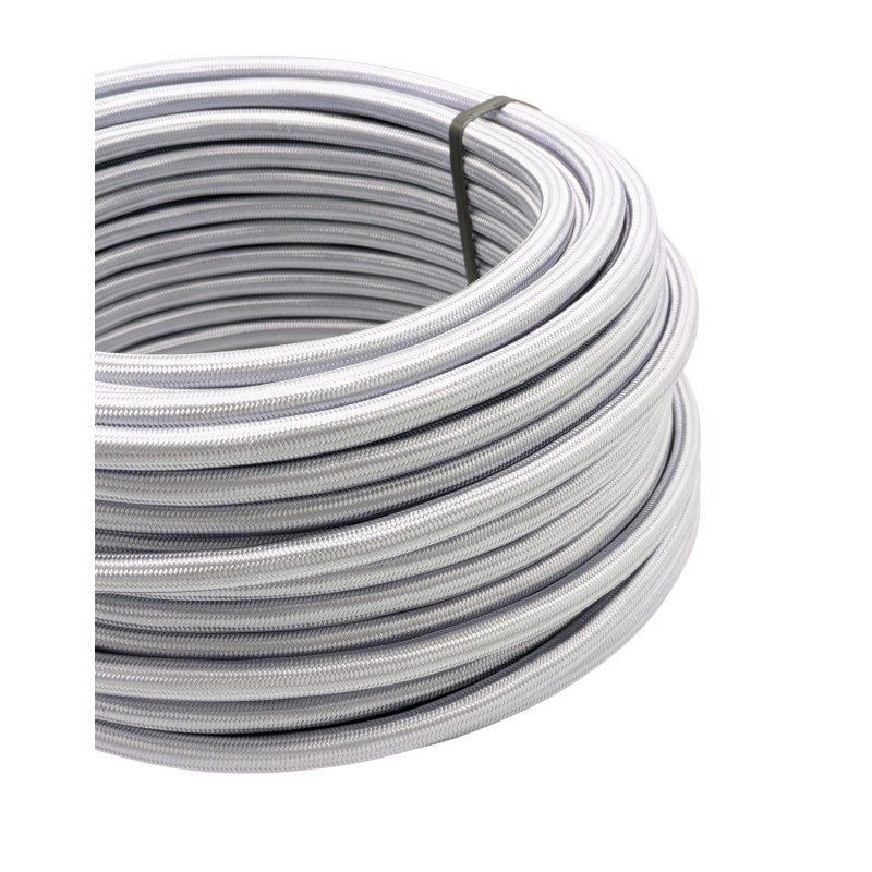 Textilkabel 3G1,5 Farbe silber