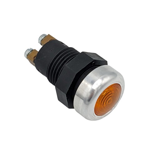 Kontrolleuchte mit Chromring gelb 6/12/24 Volt