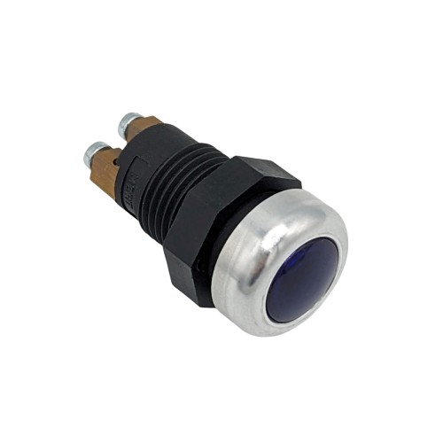 Kontrolleuchte mit Chromring blau 6/12/24 Volt