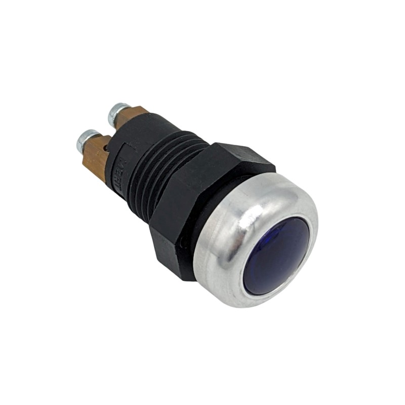 Kontrolleuchte mit Chromring blau 6/12/24 Volt