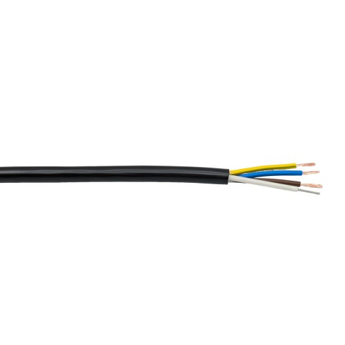 PVC-Schlauchleitung 3G0,75 schwarz mit Stahlseil