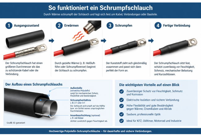 Schrumpfschlauch – Geschichte, Materialien und Verwendun